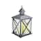 12.5" Black Candle Lantern with 3 Flameless LED Candles